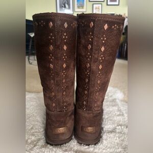 - [ ] UGG Australia Joplin #5544 Brown Studded Suede Zip-Up Boots Size: 10